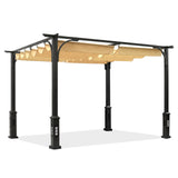 10'x10' Patio Pergola Outdoor Garden Pergolas with Retractable Shelter Shades