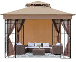 10x10 Outdoor Heavy Duty Garden Gazebo for Patios,with 1 sidewall and 4 Netting Includes