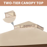 10x10 Outdoor Heavy Duty Garden Gazebo for Patios,with 1 sidewall and 4 Netting Includes