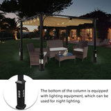 10'x10' Patio Pergola Outdoor Garden Pergolas with Retractable Shelter Shades