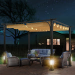 10'x10' Patio Pergola Outdoor Garden Pergolas with Retractable Shelter Shades
