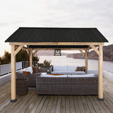 11'x13' Wood Gazebo Heavy Duty Outdoor Canopy Frame