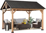 11'x13' Wood Gazebo Heavy Duty Outdoor Canopy Frame