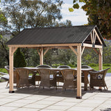 11'x13' Wood Gazebo Heavy Duty Outdoor Canopy Frame