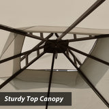 10x10 Outdoor Heavy Duty Garden Gazebo for Patios,with 1 sidewall and 4 Netting Includes