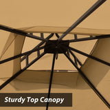 10x10 Outdoor Heavy Duty Garden Gazebo for Patios,with 1 sidewall and 4 Netting Includes